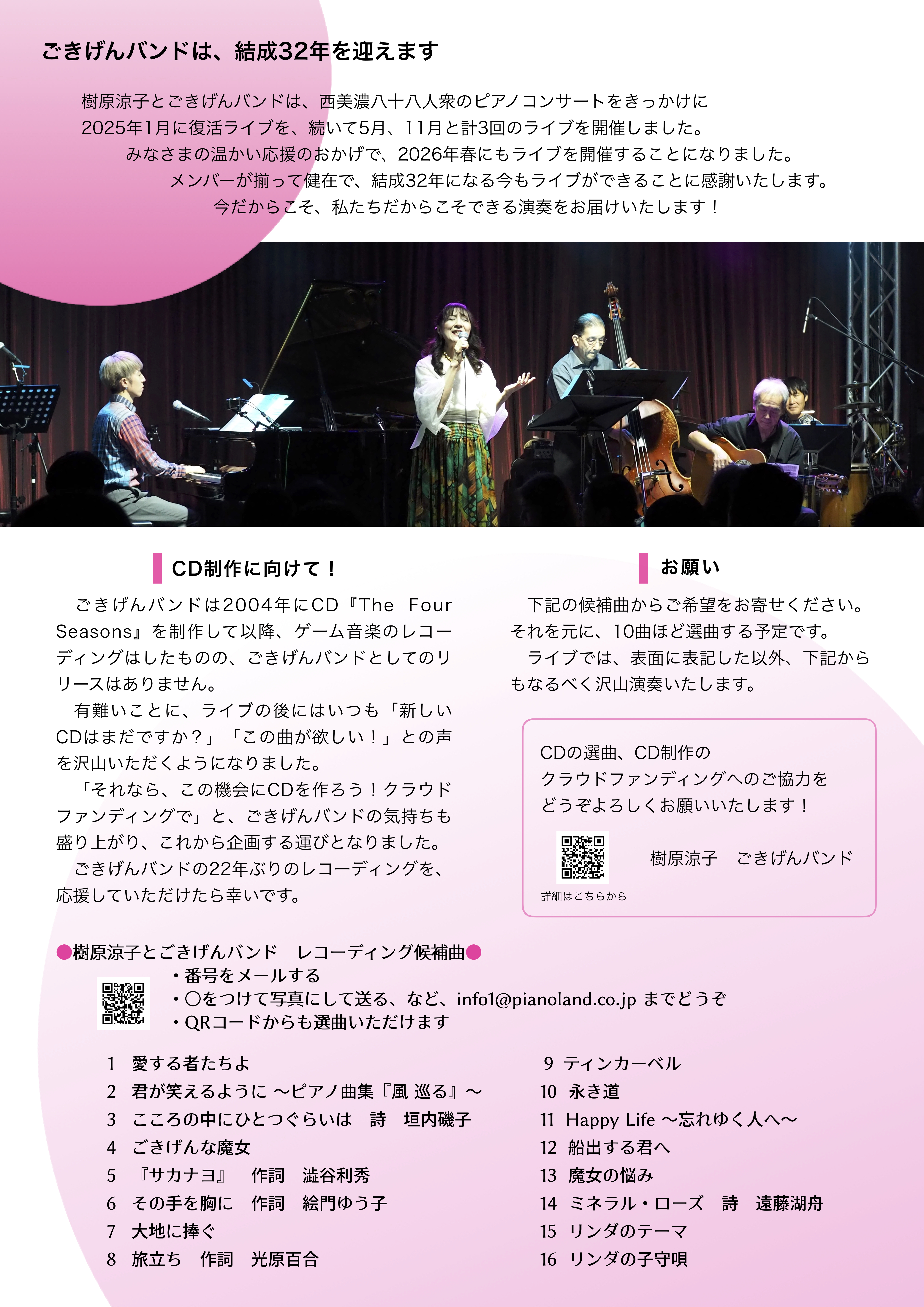 樹原涼子とごきげんバンド「花 愛でる 春」